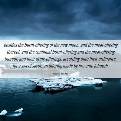 Picture 06 - Numbers 29:6 ASV - besides the burnt-offering of the new moon, and - Bible Verse Picture