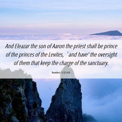Picture 06 - Numbers 3:32 ASV - And Eleazar the son of Aaron the priest shall be - Bible Verse Picture