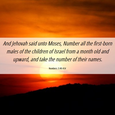 Picture 06 - Numbers 3:40 ASV - And Jehovah said unto Moses, Number all the - Bible Verse Picture