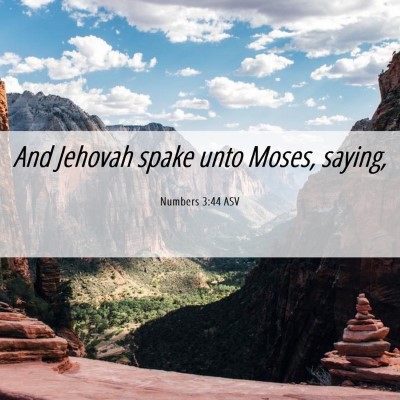 Picture 06 - Numbers 3:44 ASV - And Jehovah spake unto Moses, - Bible Verse Picture