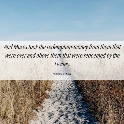 Picture 06 - Numbers 3:49 ASV - And Moses took the redemption-money from them - Bible Verse Picture