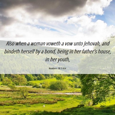 Picture 06 - Numbers 30:3 ASV - Also when a woman voweth a vow unto Jehovah, and - Bible Verse Picture
