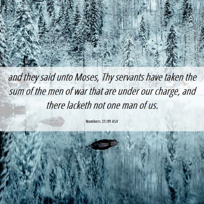Picture 06 - Numbers 31:49 ASV - and they said unto Moses, Thy servants have taken - Bible Verse Picture