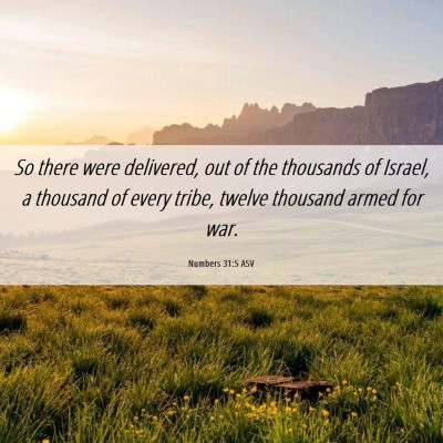 Picture 06 - Numbers 31:5 ASV - So there were delivered, out of the thousands of - Bible Verse Picture