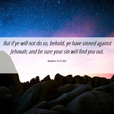 Picture 06 - Numbers 32:23 ASV - But if ye will not do so, behold, ye have sinned - Bible Verse Picture