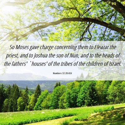 Picture 06 - Numbers 32:28 ASV - So Moses gave charge concerning them to Eleazar - Bible Verse Picture