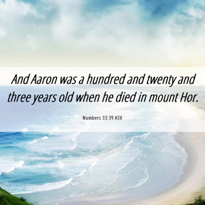 Picture 06 - Numbers 33:39 ASV - And Aaron was a hundred and twenty and three - Bible Verse Picture
