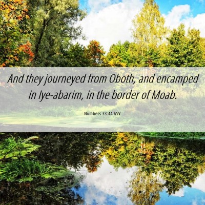 Picture 06 - Numbers 33:44 ASV - And they journeyed from Oboth, and encamped in - Bible Verse Picture