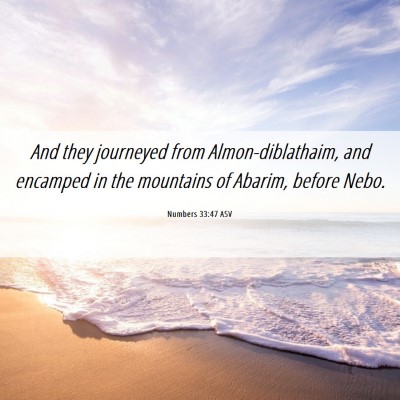 Picture 06 - Numbers 33:47 ASV - And they journeyed from Almon-diblathaim, and - Bible Verse Picture