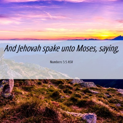 Picture 06 - Numbers 5:5 ASV - And Jehovah spake unto Moses, - Bible Verse Picture