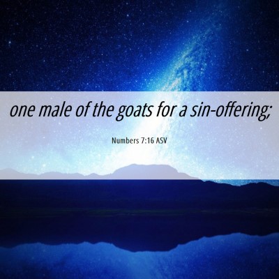 Picture 06 - Numbers 7:16 ASV - one male of the goats for a - Bible Verse Picture