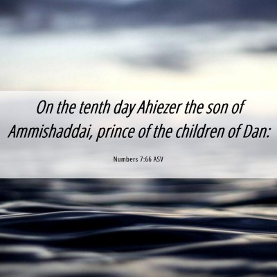 Picture 06 - Numbers 7:66 ASV - On the tenth day Ahiezer the son of Ammishaddai, - Bible Verse Picture