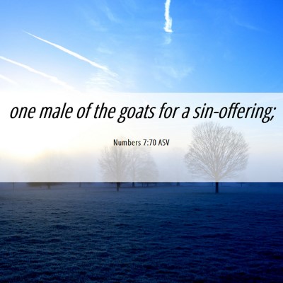 Picture 06 - Numbers 7:70 ASV - one male of the goats for a - Bible Verse Picture