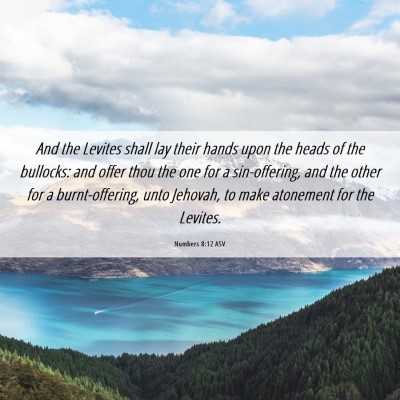 Picture 06 - Numbers 8:12 ASV - And the Levites shall lay their hands upon the - Bible Verse Picture