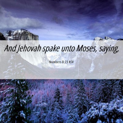 Picture 06 - Numbers 8:23 ASV - And Jehovah spake unto Moses, - Bible Verse Picture