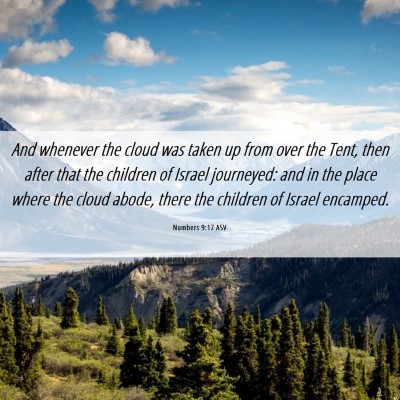 Picture 06 - Numbers 9:17 ASV - And whenever the cloud was taken up from over the - Bible Verse Picture