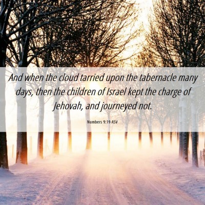Picture 06 - Numbers 9:19 ASV - And when the cloud tarried upon the tabernacle - Bible Verse Picture