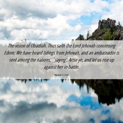 Picture 06 - Obadiah 1:1 ASV - The vision of Obadiah. Thus saith the Lord - Bible Verse Picture