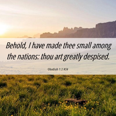 Picture 06 - Obadiah 1:2 ASV - Behold, I have made thee small among the nations: - Bible Verse Picture