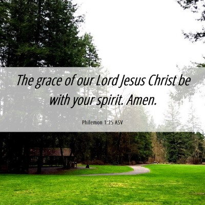 Picture 06 - Philemon 1:25 ASV - The grace of our Lord Jesus Christ be with your - Bible Verse Picture
