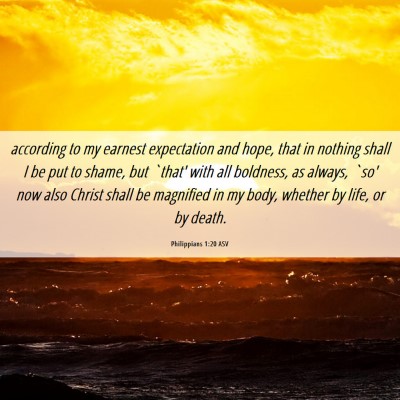 Picture 06 - Philippians 1:20 ASV - according to my earnest expectation and hope, - Bible Verse Picture