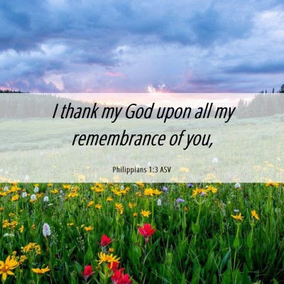 Picture 06 - Philippians 1:3 ASV - I thank my God upon all my remembrance of - Bible Verse Picture