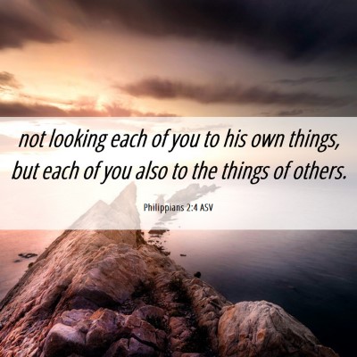 Picture 06 - Philippians 2:4 ASV - not looking each of you to his own things, but - Bible Verse Picture