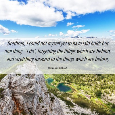 Picture 06 - Philippians 3:13 ASV - Brethren, I could not myself yet to have laid - Bible Verse Picture