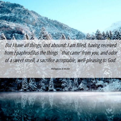 Picture 06 - Philippians 4:18 ASV - But I have all things, and abound: I am filled, - Bible Verse Picture