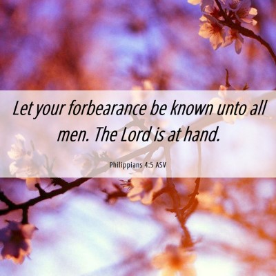 Picture 06 - Philippians 4:5 ASV - Let your forbearance be known unto all men. The - Bible Verse Picture