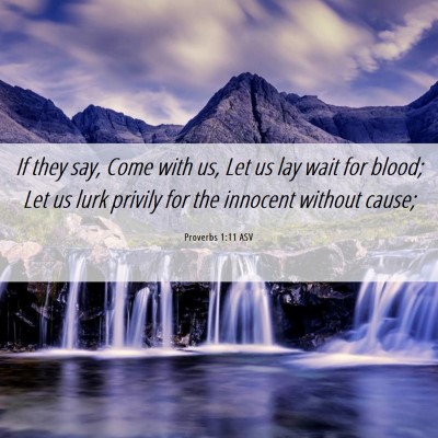 Picture 06 - Proverbs 1:11 ASV - If they say, Come with us, Let us lay wait for - Bible Verse Picture