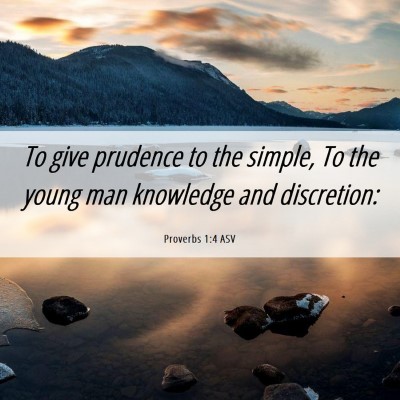 Picture 06 - Proverbs 1:4 ASV - To give prudence to the simple, To the young man - Bible Verse Picture