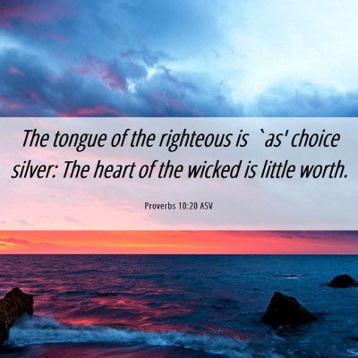 Picture 06 - Proverbs 10:20 ASV - The tongue of the righteous is `as' choice - Bible Verse Picture