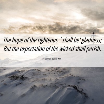 Picture 06 - Proverbs 10:28 ASV - The hope of the righteous `shall be' gladness; - Bible Verse Picture