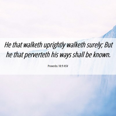 Picture 06 - Proverbs 10:9 ASV - He that walketh uprightly walketh surely; But he - Bible Verse Picture