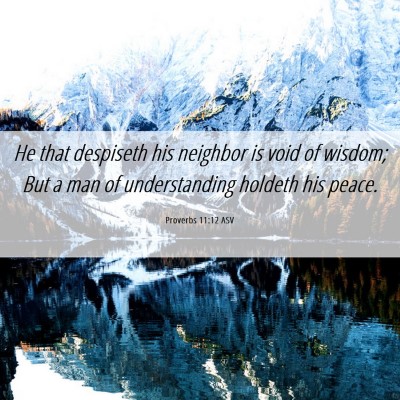 Picture 06 - Proverbs 11:12 ASV - He that despiseth his neighbor is void of wisdom; - Bible Verse Picture