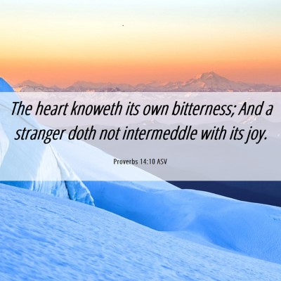 Picture 06 - Proverbs 14:10 ASV - The heart knoweth its own bitterness; And a - Bible Verse Picture