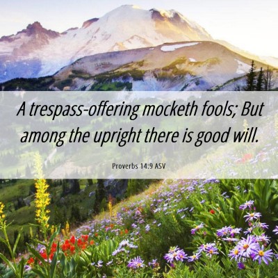 Picture 06 - Proverbs 14:9 ASV - A trespass-offering mocketh fools; But among the - Bible Verse Picture