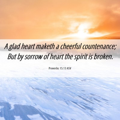 Picture 06 - Proverbs 15:13 ASV - A glad heart maketh a cheerful countenance; But - Bible Verse Picture