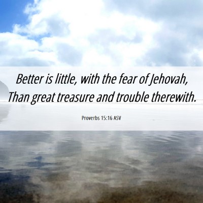 Picture 06 - Proverbs 15:16 ASV - Better is little, with the fear of Jehovah, Than - Bible Verse Picture