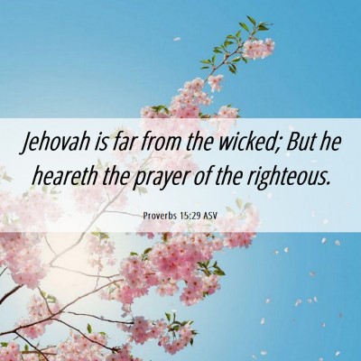 Picture 06 - Proverbs 15:29 ASV - Jehovah is far from the wicked; But he heareth - Bible Verse Picture