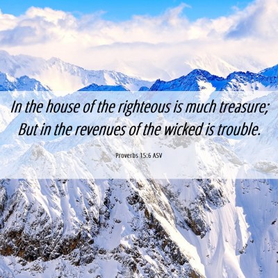 Picture 06 - Proverbs 15:6 ASV - In the house of the righteous is much treasure; - Bible Verse Picture