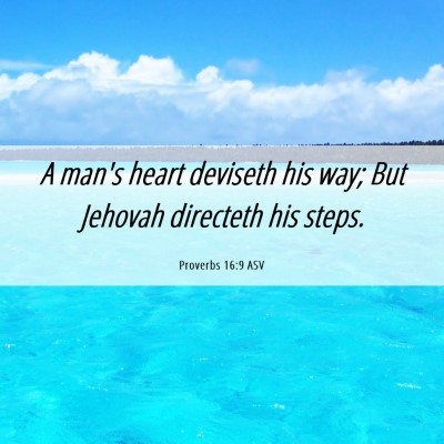 Picture 06 - Proverbs 16:9 ASV - A man's heart deviseth his way; But Jehovah - Bible Verse Picture