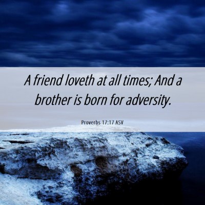 Picture 06 - Proverbs 17:17 ASV - A friend loveth at all times; And a brother is - Bible Verse Picture