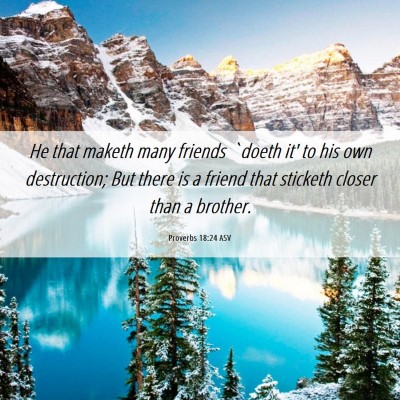 Picture 06 - Proverbs 18:24 ASV - He that maketh many friends `doeth it' to his own - Bible Verse Picture