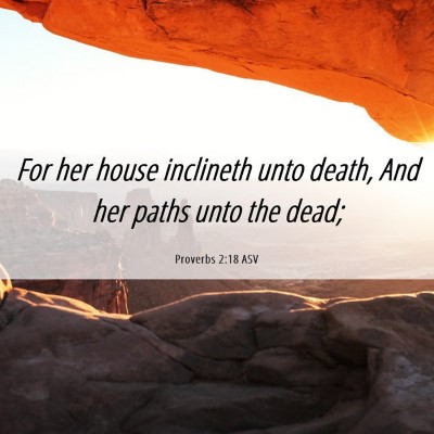 Picture 06 - Proverbs 2:18 ASV - For her house inclineth unto death, And her paths - Bible Verse Picture