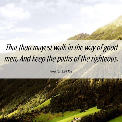Picture 06 - Proverbs 2:20 ASV - That thou mayest walk in the way of good men, And - Bible Verse Picture