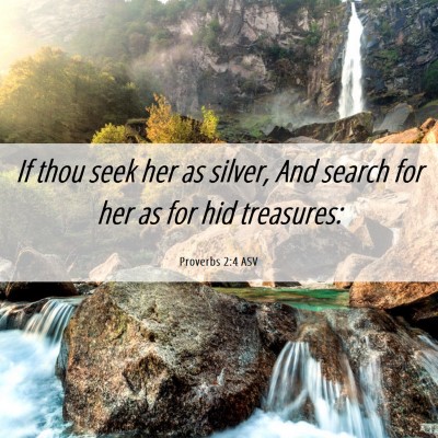 Picture 06 - Proverbs 2:4 ASV - If thou seek her as silver, And search for her as - Bible Verse Picture
