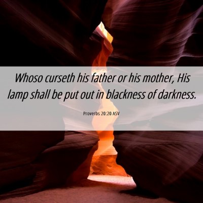 Picture 06 - Proverbs 20:20 ASV - Whoso curseth his father or his mother, His lamp - Bible Verse Picture