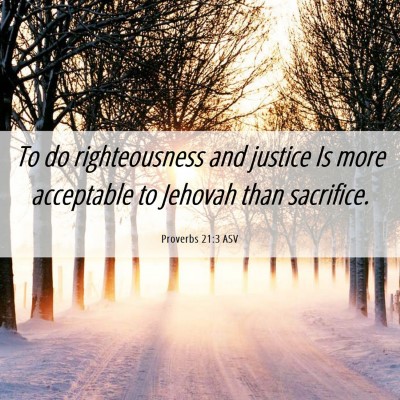 Picture 06 - Proverbs 21:3 ASV - To do righteousness and justice Is more - Bible Verse Picture